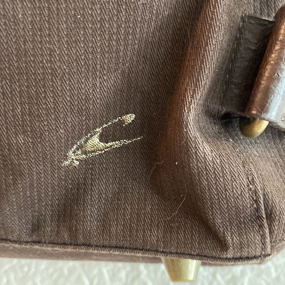 O’Neill canvas and leather tote bag crisscross straps and buckles - Picture 6 of 13